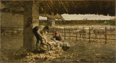 Sheep Shearing by Giovanni Segantini