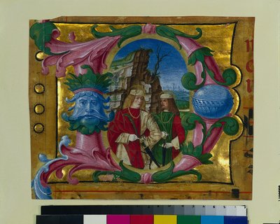 Historiated Initial (D) Excised from a Choir Book: Two Martyr Saints by Girolamo dai Libri