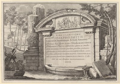 Classical Ruins in a Landscape: Frontispiece by Giuliano Giampiccoli and Giovanni Battista Tiepolo