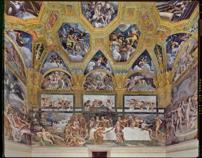 Room of Psiche: view of the western wall, with the rustic Banquet by Giulio (workshop of) Romano