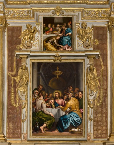 Chapel of the SS Sacramento, Second span north side, Giulio Campi, Last Supper 1569, Giulio Campi, Supper in Simone
