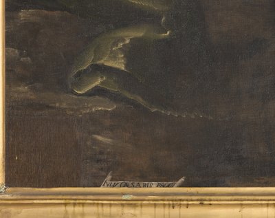 Signature, Virgin Mary with Child and Saint Firmus and Saint Rusticus (detail) by Giulio Cesare Procaccini
