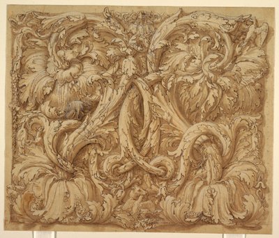 Design for Acanthus Rinceaux with Animals and Birds by Giulio Romano