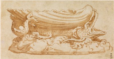 Design for a Silver Saltcellar by Giulio Romano