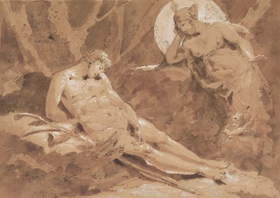 Diana and Endymion with Cupid von Giuseppe Bernardino Bison