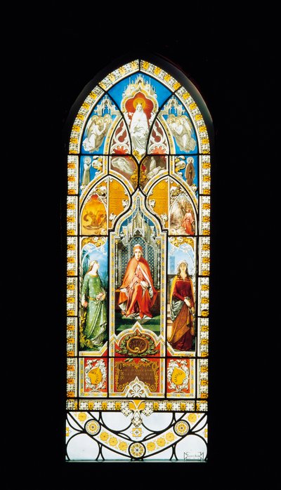 Stained-glass window with Triumph of Dante by Giuseppe Bertini