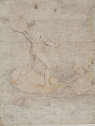 Neptune calming the winds of the storm that scattered Aeneas’s ships by Giuseppe Cesari