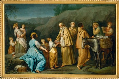 Mendicant Friars to Whom a Little Girl Offers Eggs by Giuseppe Gambarini