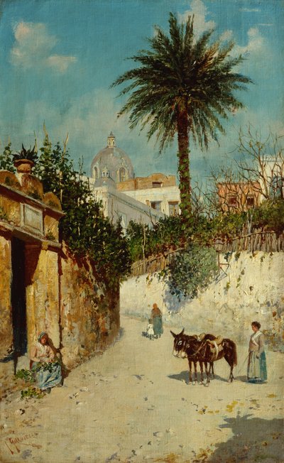 A Street Scene in Naples by Giuseppe Giardiello