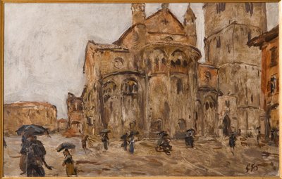 Piazza Grande in the Rain by Giuseppe Graziosi