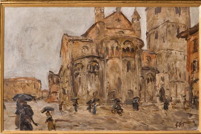 Piazza Grande in the Rain by Giuseppe Graziosi