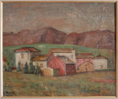 Village at the Foot of the Mountains by Giuseppe Graziosi