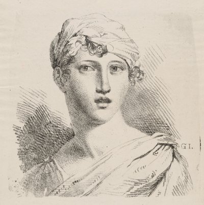 Bust of a Young Woman with a Turban by Giuseppe Longhi