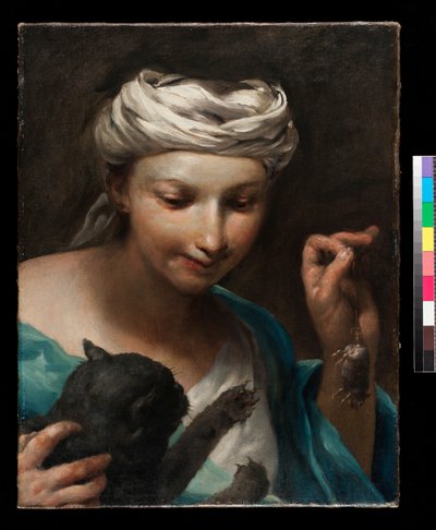 Girl with a Cat by Giuseppe Maria Crespi