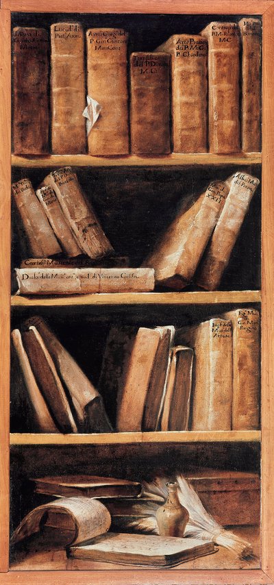 Still Life with music books. Painting by Giuseppe Maria Crespi dit lo Spagnolo 1715 by Giuseppe Maria Crespi