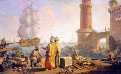 View of port of Livorno by Giuseppe Zocchi