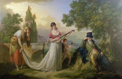 A Romantic Allegorical Scene by Giuseppe or Josef Grassi