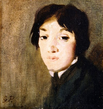 Head study for the portrait of the Hon. Lady Packe by Glyn Warren Philpot