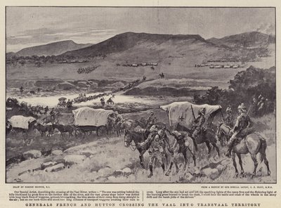 Generals French and Hutton crossing the Vaal into Transvaal Territory by Gordon Frederick Browne