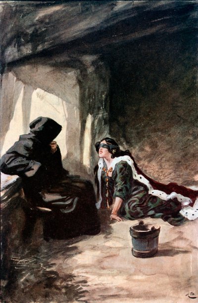 She Raised her Head Slowly, and Peered at him through her Mask by Gordon Frederick Browne