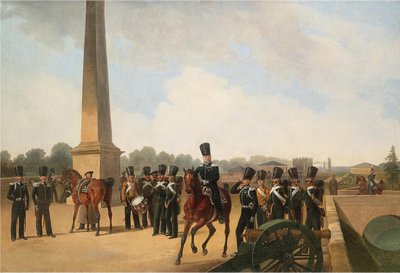 Lifeguards Regiment on the Connetable Square in Gatchina by Gottfried Willewalde