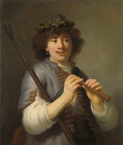 Rembrandt as Shepherd with Staff and Flute by Govaert Flinck