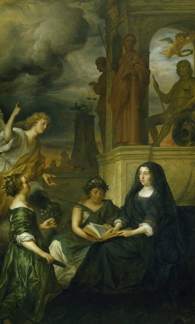 Allegory on the Memory of Frederik Hendrik (1584-1647), Prince of Orange, with the Portrait of his Widow Amalia van Solms by Govert Flinck