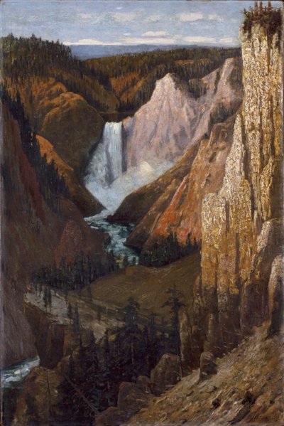View of the Lower Falls, Grand Canyon of the Yellowstone by Grafton Tyler Brown