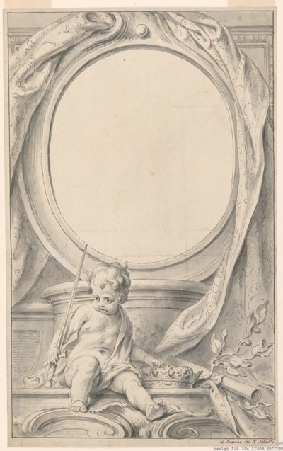 Design for Frame Surrounding the Portrait of William Russell, First Duke of Bedford by Gravelot