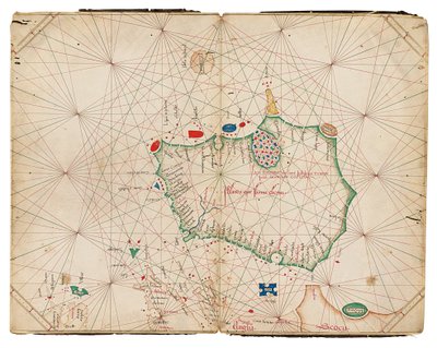 The Earliest Known Separate Map of the Island of Ireland, Portolan Atlas by Grazioso Benincasa