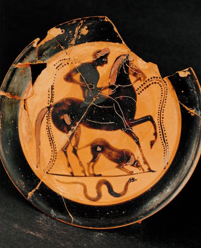 Rider and his dog by Greek School