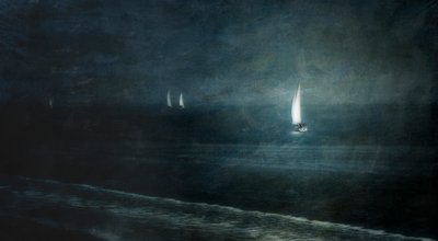 Sailboats At Night by Greetje van Son