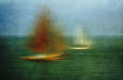 Tranquil Ocean Sailboats by Greetje van Son