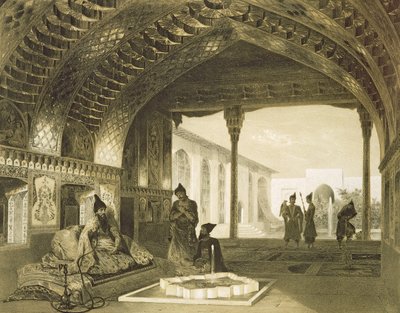 The Hall of Mirrors in the Palace of the Sardar of Yerevan, Armenia, plate 17 from a book on the Caucasus, engraved by Charles Claude Bachelier and Celestin Francois Nanteuil, published by Alfred by Grigori Grigorevich Gagarin
