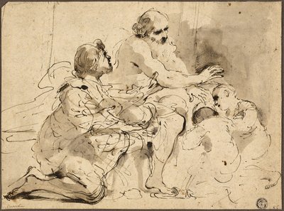 Study for Jacob Blessing the Sons of Joseph, c. 1620 by Guercino (1591 1666)