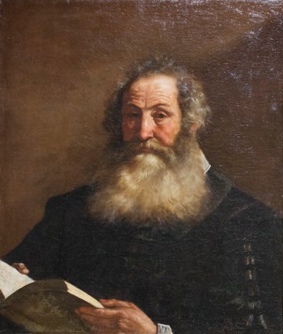 Portrait of an Old Man Holding a Book by Guercino (1591 1666)