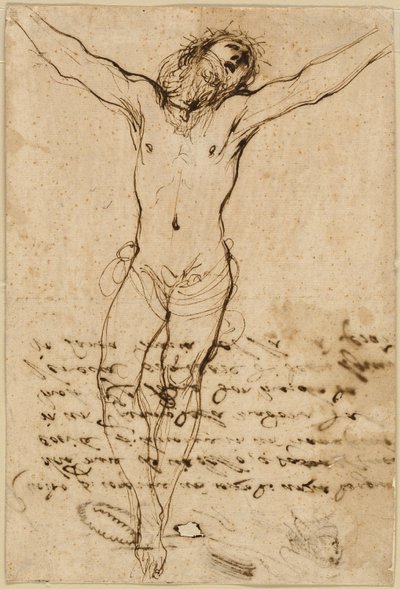 Christ on the Cross: Study for the Crucifixion with Saints by Guercino
