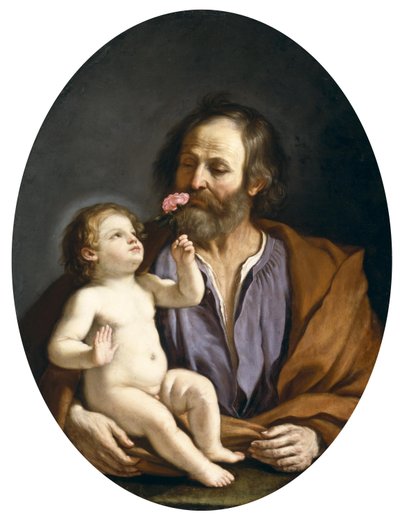 Saint Joseph with the Christ Child, c.1637 by Guercino