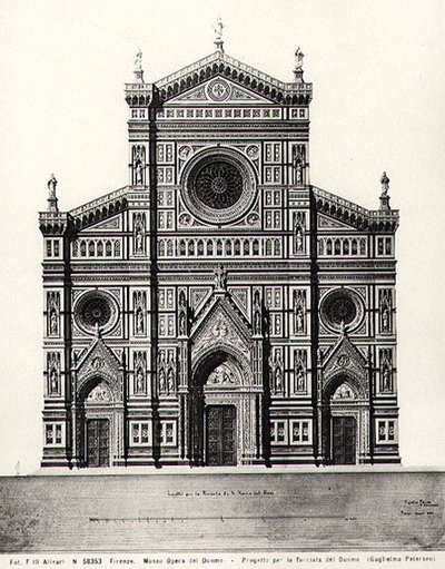 Design for the facade of Santa Maria del Fiore or Duomo in Florence by Guglielmo Petersen