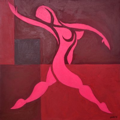 Study of Figure in Cubic Space Pink Version by Guilherme Pontes