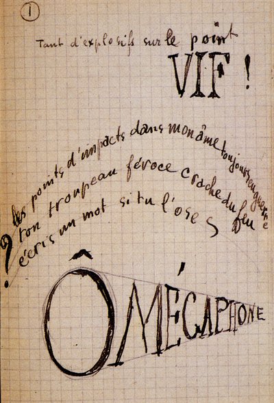 Calligram by Guillaume Apollinaire - from 