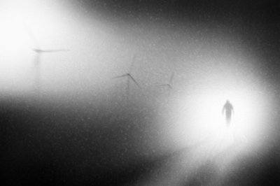 Lone Figure Bright Light by Gustav Davidsson