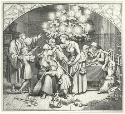Martin Luther and his family enjoying the festive season by Gustav Ferdinand Leopold Konig