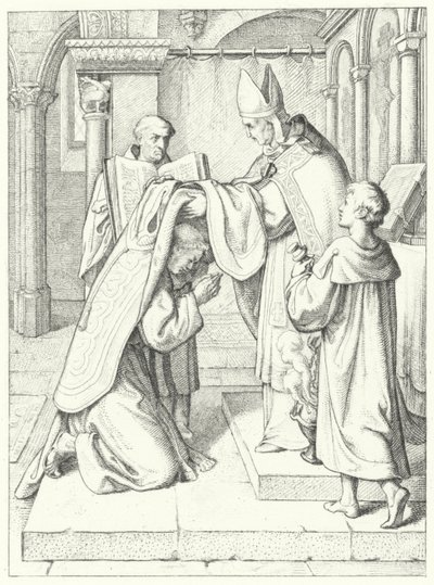 Martin Luther is Ordained as a Priest by Jerome Scultetus, Bishop of Brandenburg at Erfurt Cathedral, 3 April 1507 by Gustav Ferdinand Leopold Konig