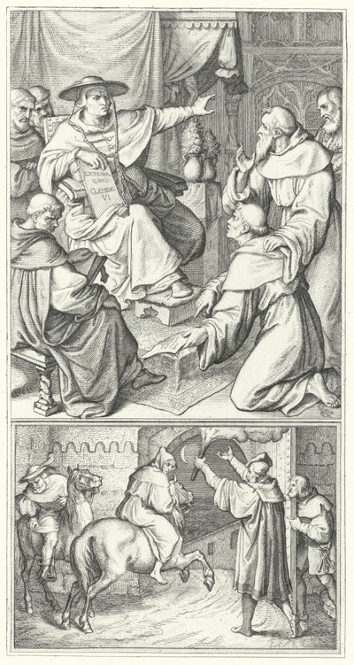 Martin Luther leaving the Pope