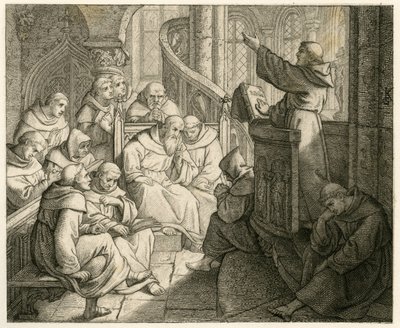 Martin Luther Preaches in the Monastery, in Front of Staupitz, His Fatherly Friend by Gustav Ferdinand Leopold Konig