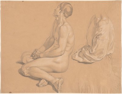 A Seated Man Nude and then Clothed by Gustav Heinrich Naeke
