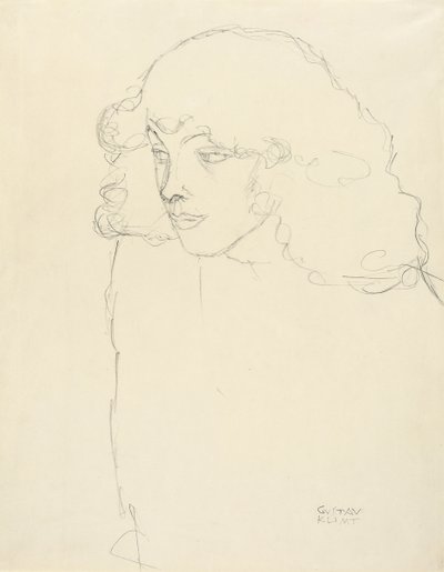 Half-Length Portrait of a Girl in Three-Quarter Profile, 1913 by Gustav Klimt