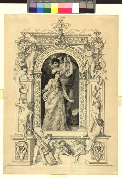 Opera (Template for: Gerlach & Schenk, Allegories and Emblems Vol. 1 No. 64a) by Gustav Klimt
