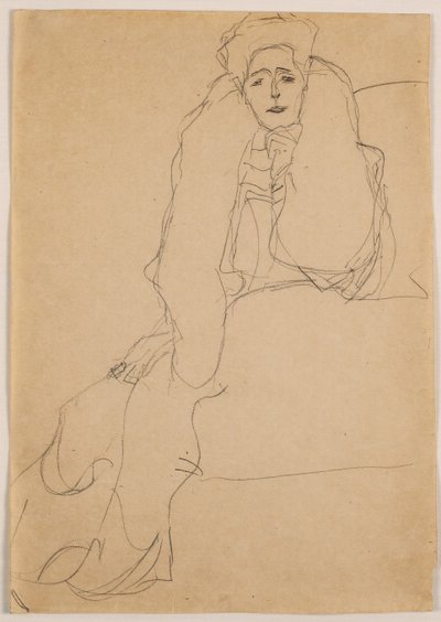 Seated to the Left, the Upper Body Leaning Forward, 1904-1905 by Gustav Klimt